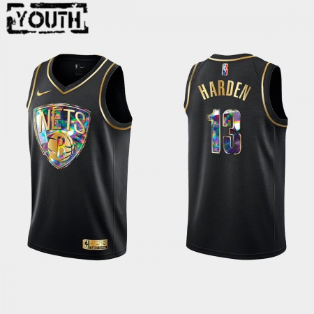 Maillot Basket Brooklyn Nets James Harden 13 Nike 2021-22 Noir Golden Edition 75th Anniversary Diamond Swingman - Enfant
